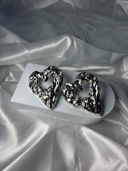 Orecchini cuore goccia silver