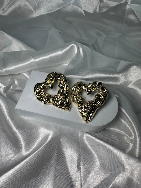 Orecchini cuore goccia gold