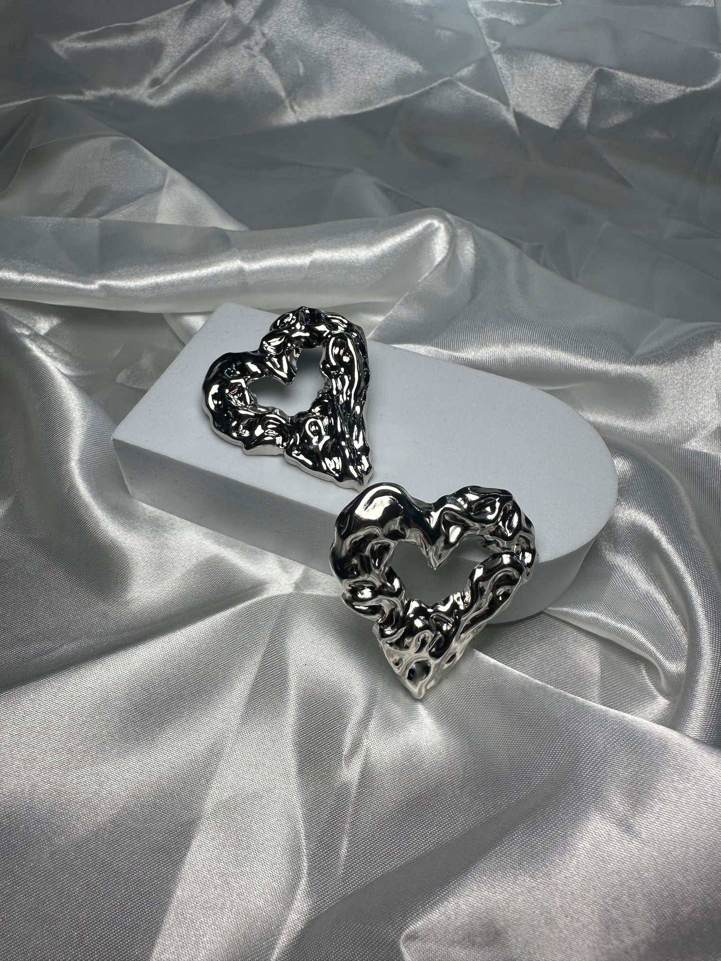 Orecchini cuore goccia silver