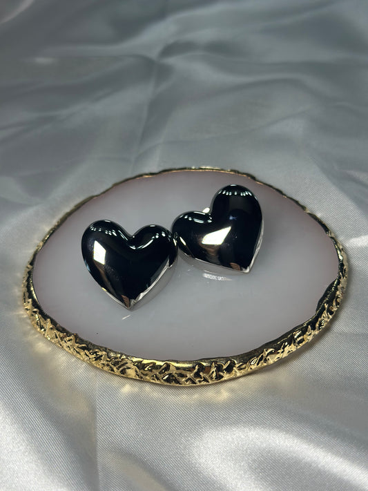 Orecchini big heart silver